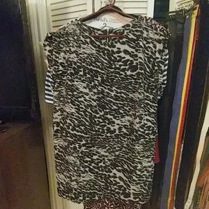 Apt 9 Animal Print Shift Dress Size XL